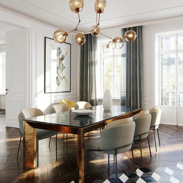 Modern Sputnik Smoky Gray/Amber Glass Branch Chandelier for Kitchen Island/Dining Room-Chandeliers-Blushlighting