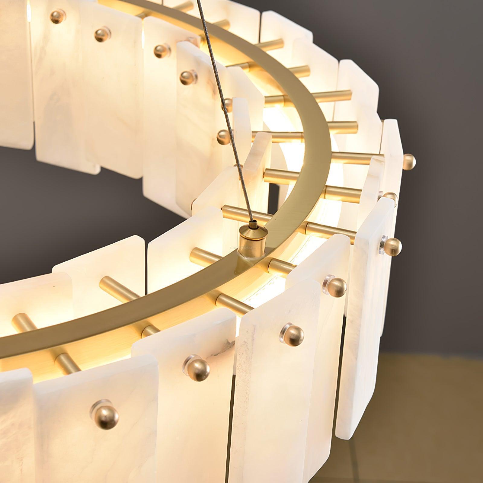 Halos Alabaster Round/Square Chandelier