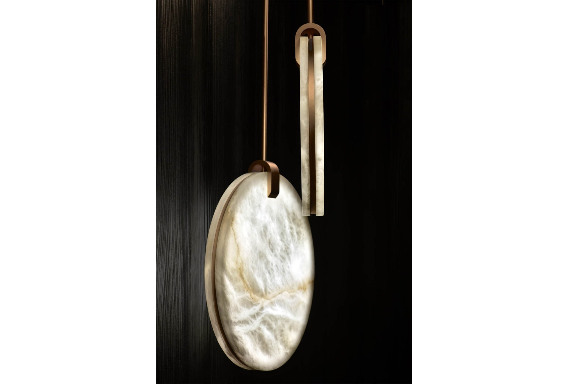Soho Real Alabaster Disc Pendant Light, Pendant Lamp For Hallway, Staircase Pendant Light KevinstudiBUives