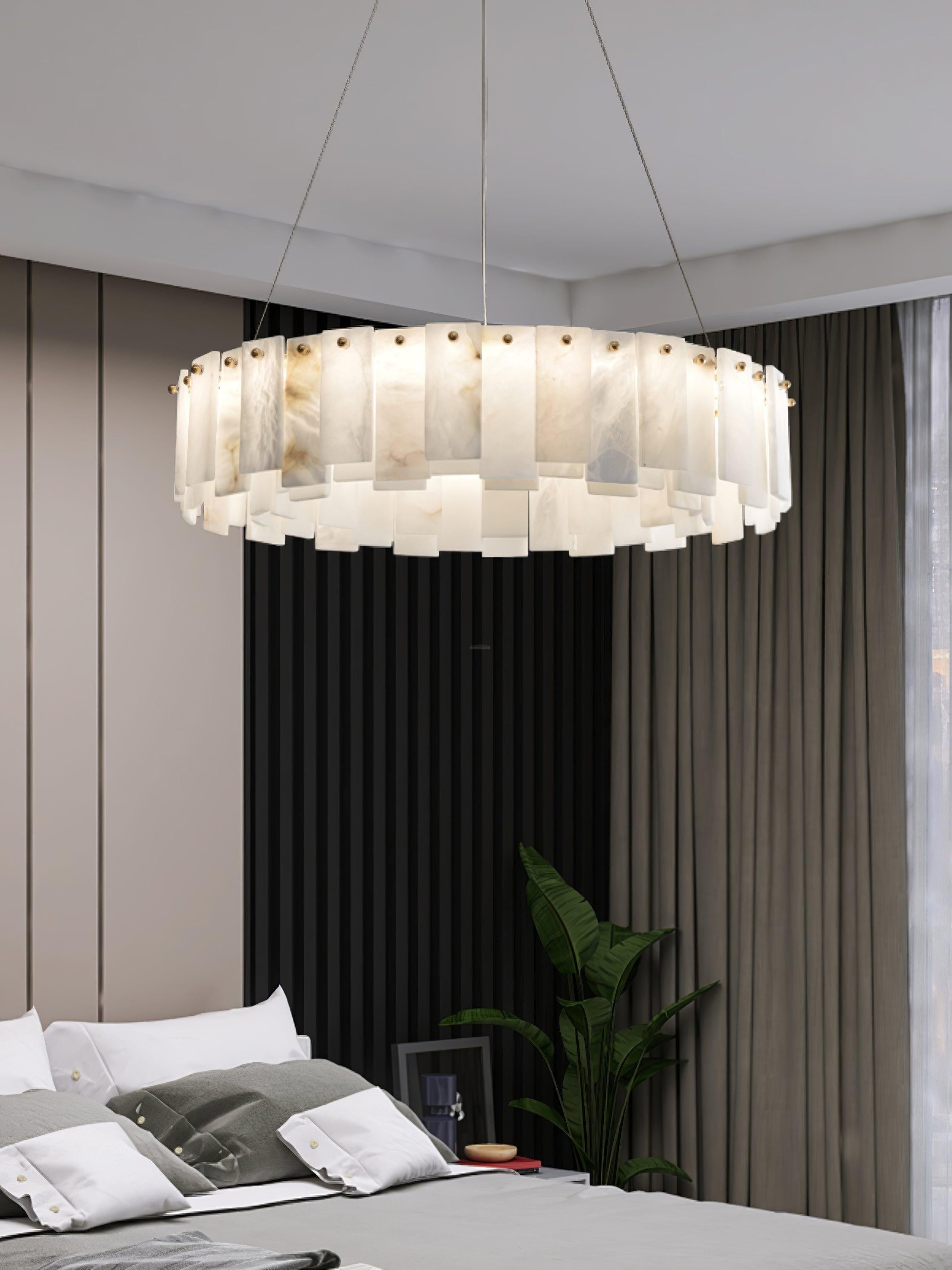 Halos Alabaster Round/Square Chandelier