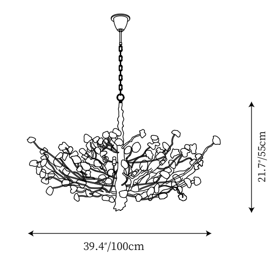Gemstone Branch Chandelier with Artistic Design for Bedroom or Living Room-Chandeliers-Blushlighting