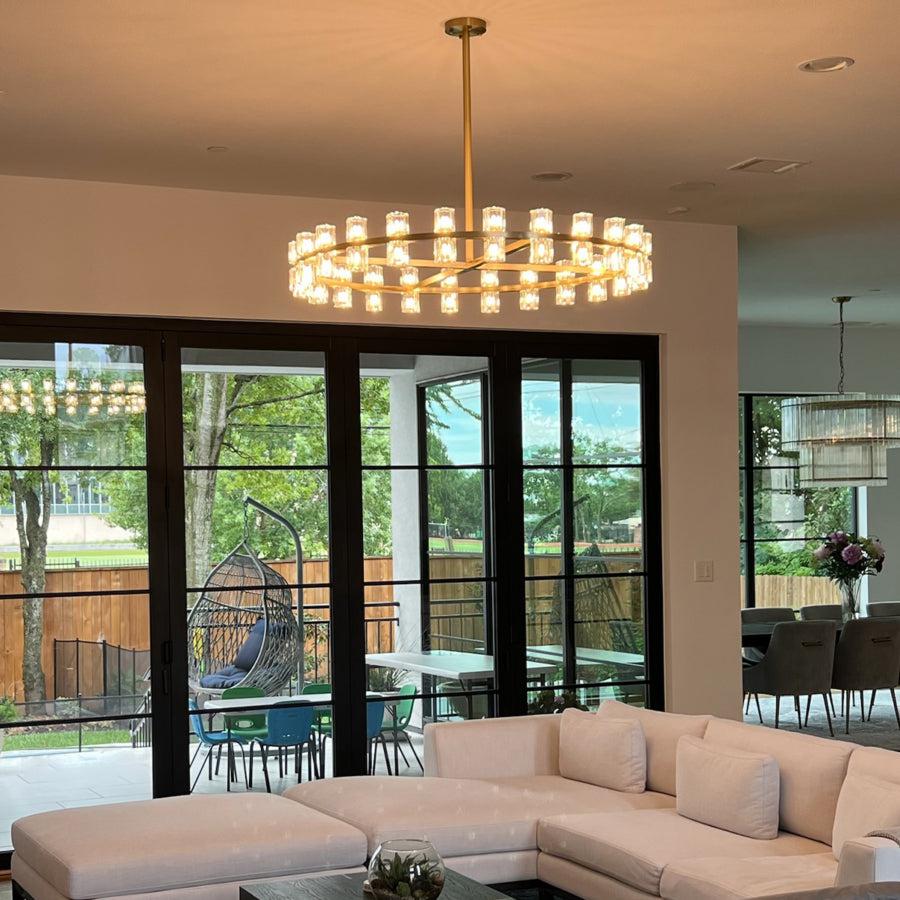 Arcachen Crystal Round Chandelier 36"