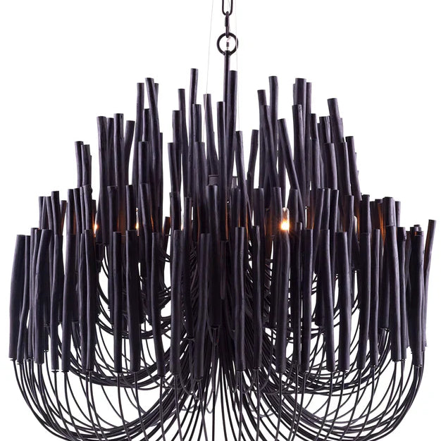 5/6-Light Modern Branch Modeling Chandelier in White or Black for Stylish Interiors-Chandeliers-Blushlighting
