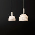 Aubry Modern Alabaster Bedside Pendant Light, Bedroom Pendant Lamp Chandelier Kevin Studio Inc Small