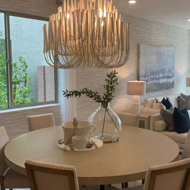 5/6-Light Modern Branch Modeling Chandelier in White or Black for Stylish Interiors-Chandeliers-Blushlighting