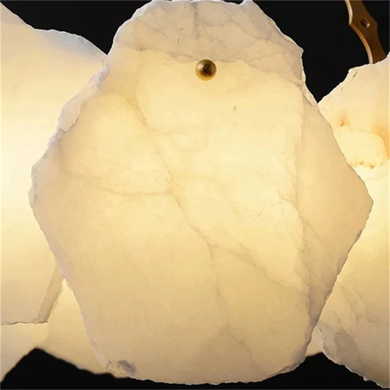 Carlos Alabaster Modern Snowflake Round Chandelier chandelier Kevin Studio Inc