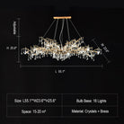 New Style Extra Large Brass Branch Chandelier Light Crystal Drops Pendant Lamp For Living/ Dining Room-Chandeliers-Blushlighting