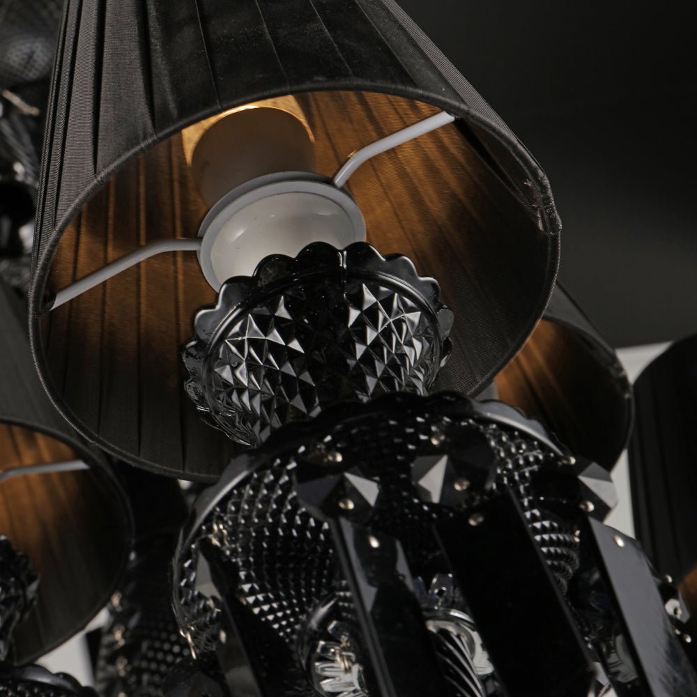 18 Lights Black Crystal Lighting - Blushlighting