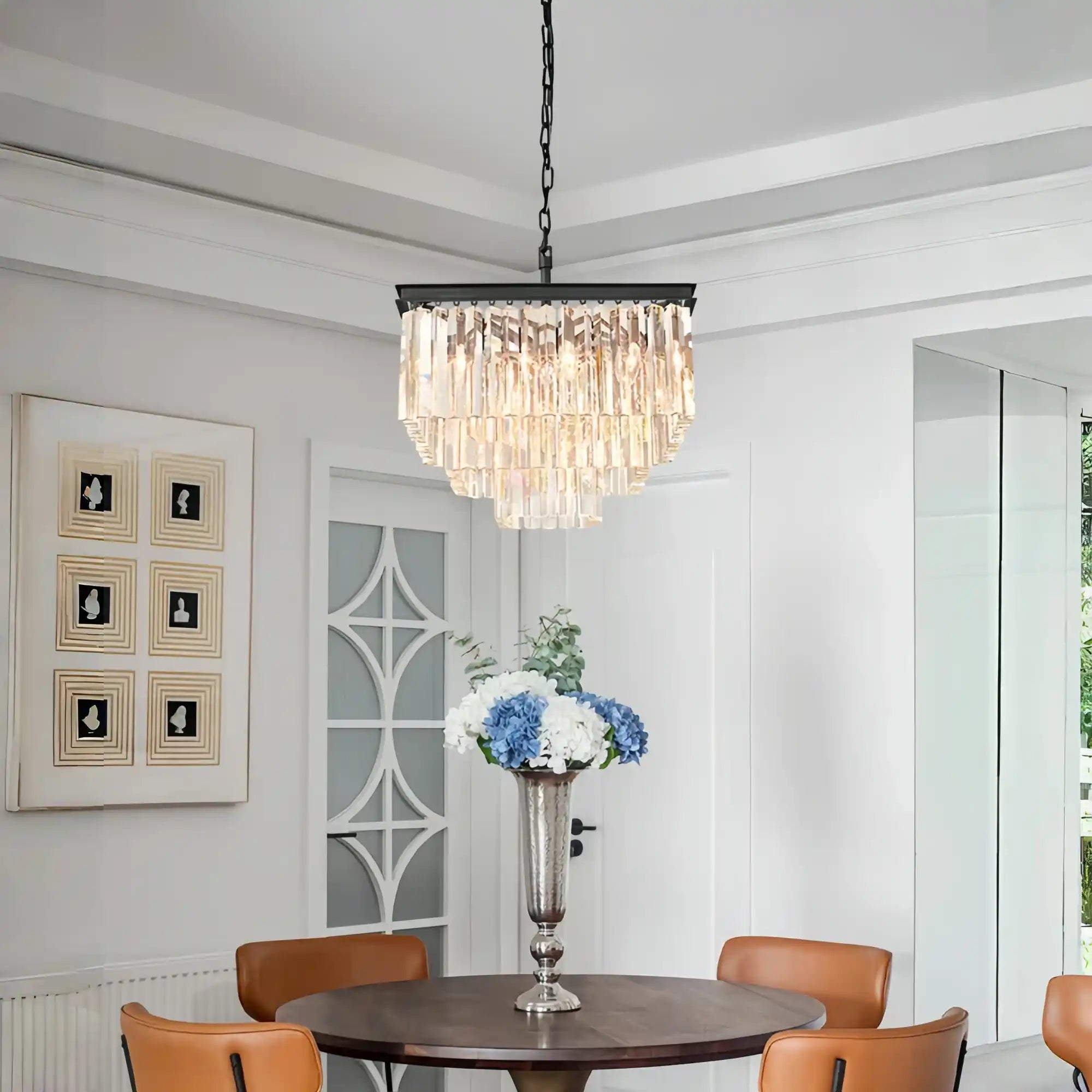 1920s Odaon Crystal Square Chandelier 22" 34" 47"-Blushlighting