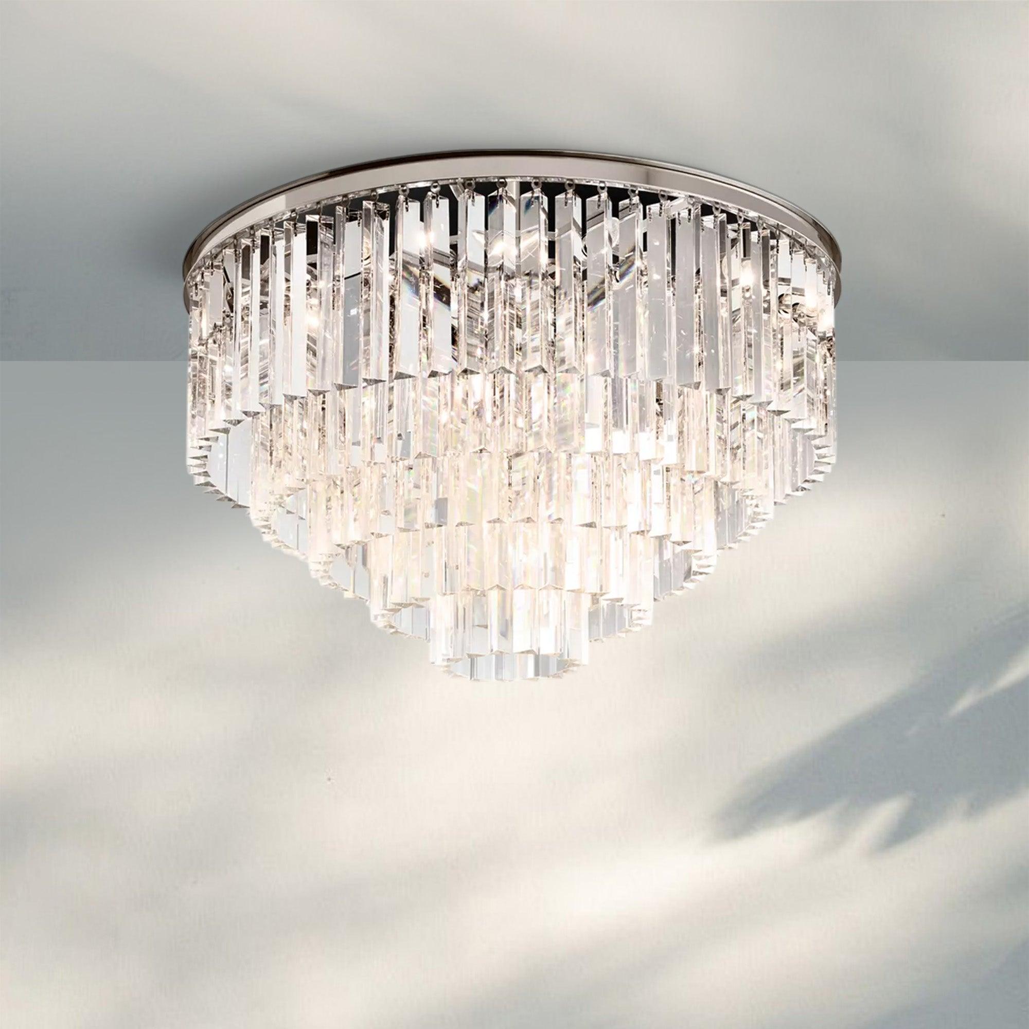 1920s Odaon Flushmount 20‘’-Flushmount 32''-Polished Nickel-