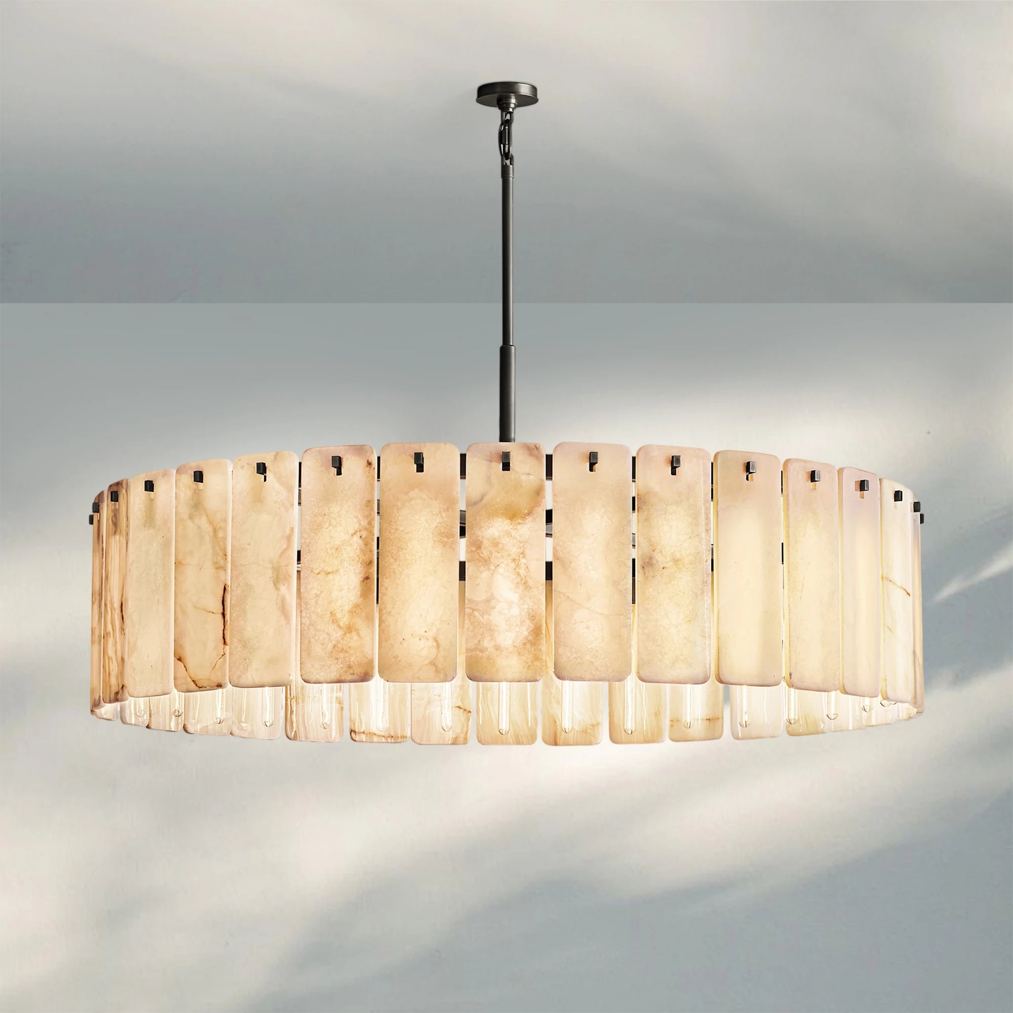 Calametta Onyx Round Chandelier 36" 48'' 60''-60''-Bronze-Blushlighting