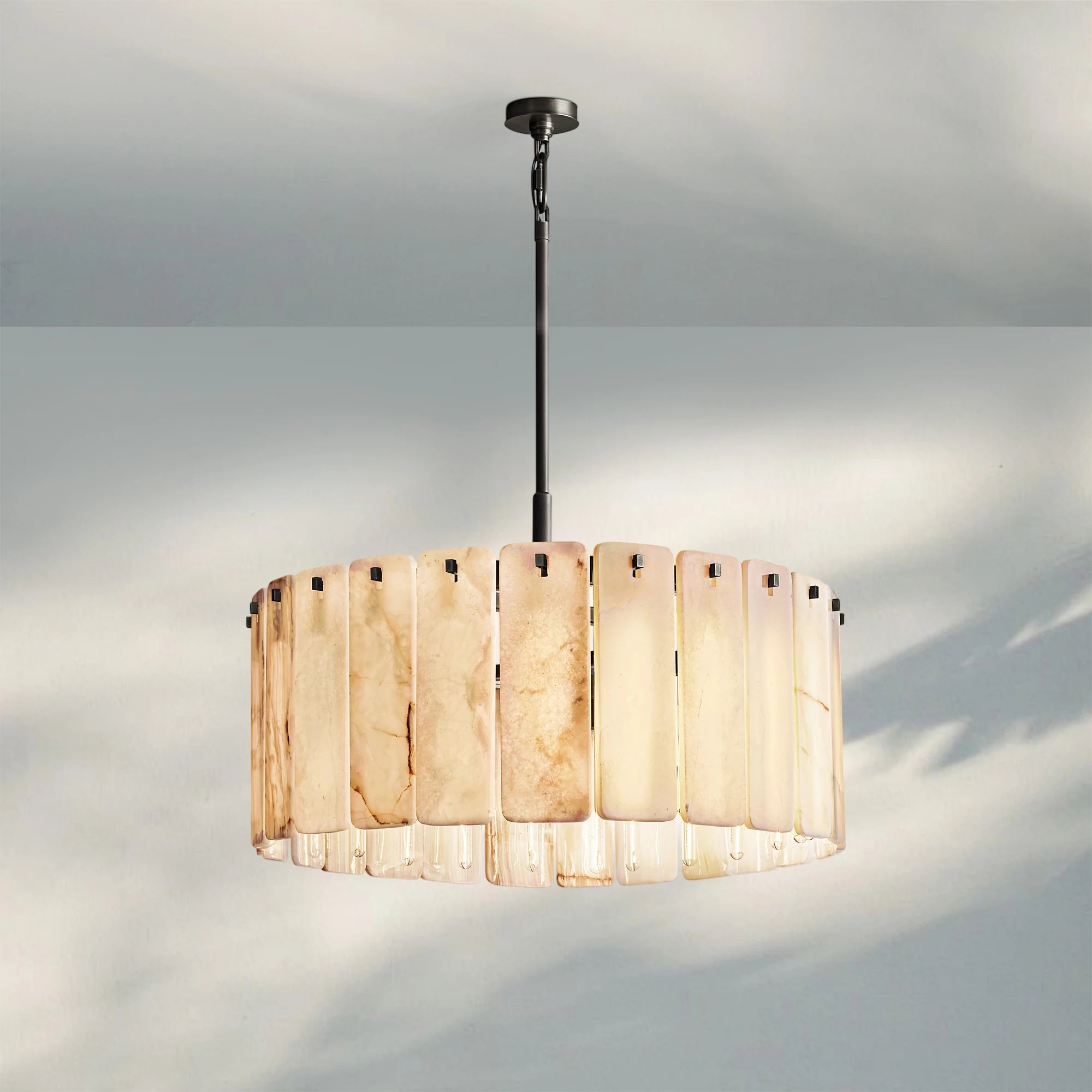 Calametta Onyx Round Chandelier 36" 48'' 60''-36''-Bronze-Blushlighting