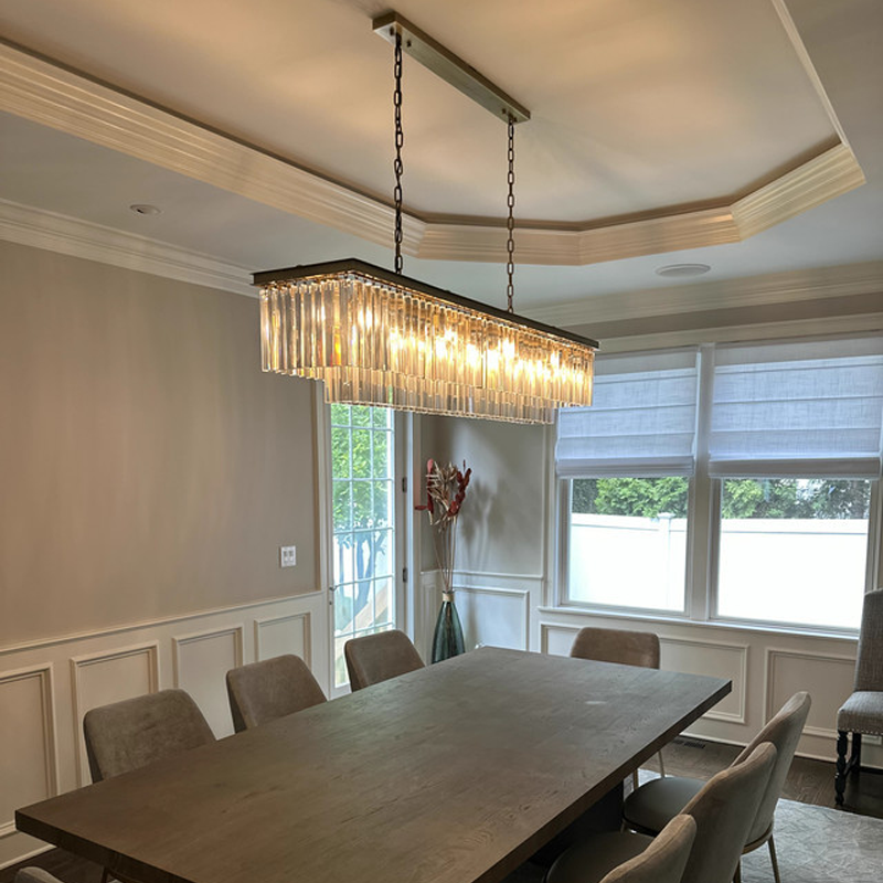 1920s Odaon Art Deco Rectangular Chandelier 40"