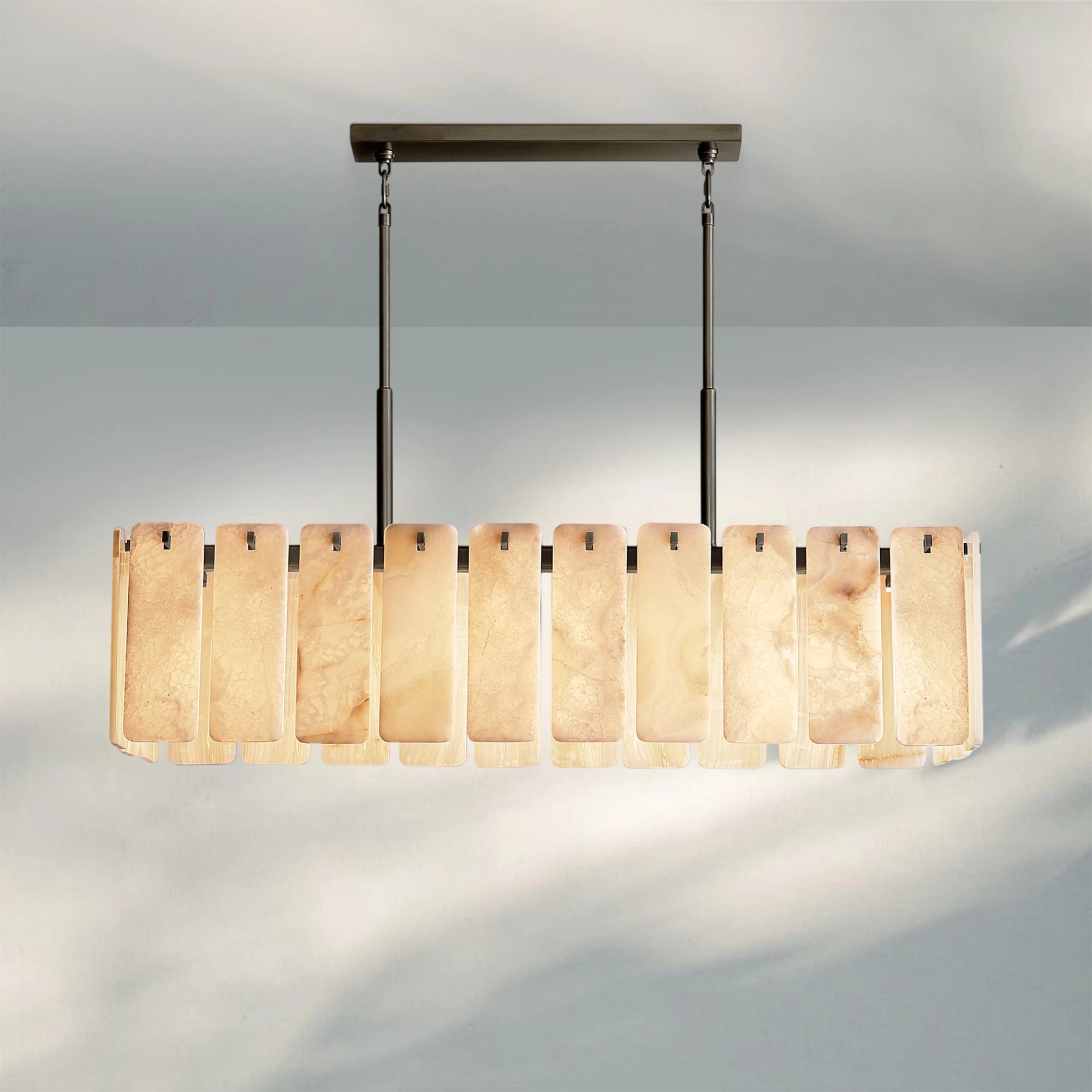 Calametta Onyx Rectangular Chandelier 60" 72''-Blushlighting