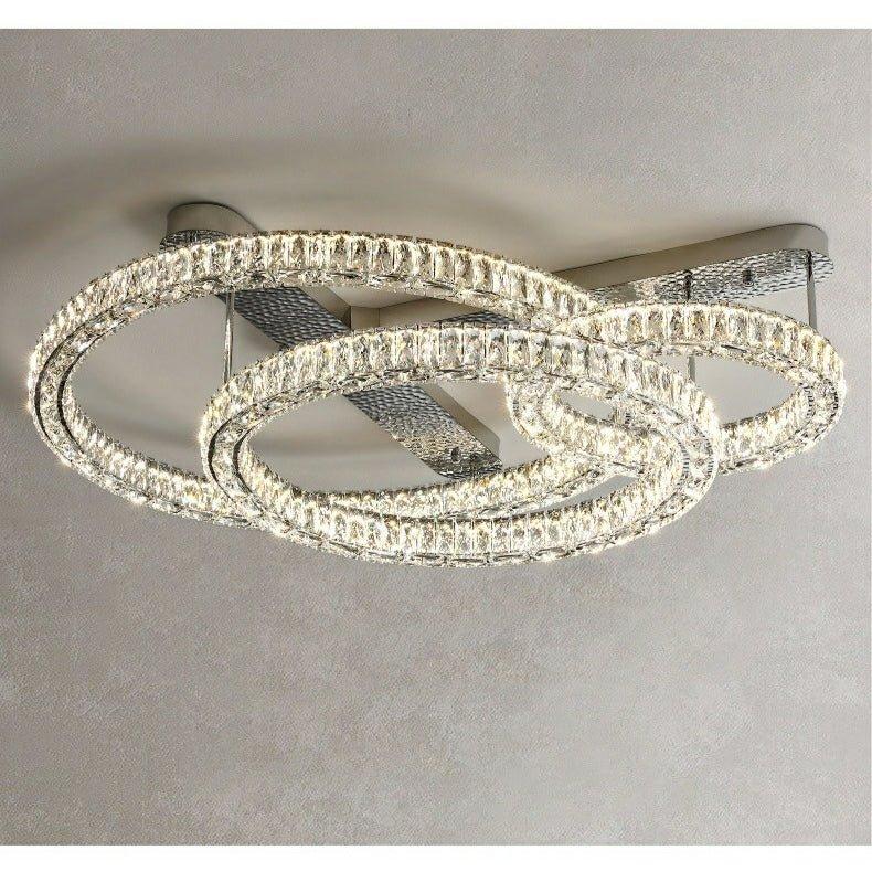 2/ 3 Rings Flush Mount Living Room Chandelier Crystal Bedroom Ceiling Light Fixture-Chandeliers-Blushlighting-Style C/ D23.6"+D15.8"+D11.8"-White Light-Blushlighting