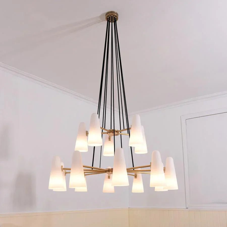 2 - Tier White Porcelain Round Chandelier - Blushlighting