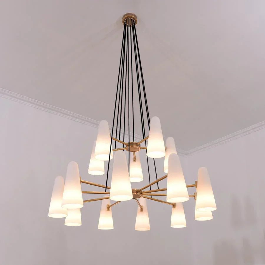 2 - Tier White Porcelain Round Chandelier - Blushlighting