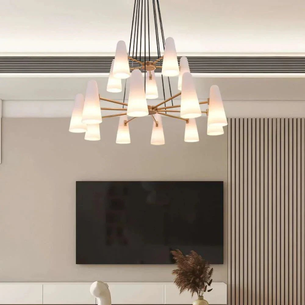 2 - Tier White Porcelain Round Chandelier - Blushlighting
