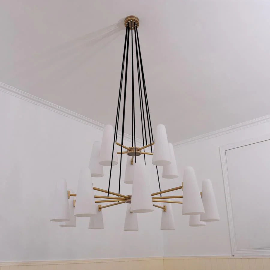 2-Tier White Porcelain Round Chandelier-