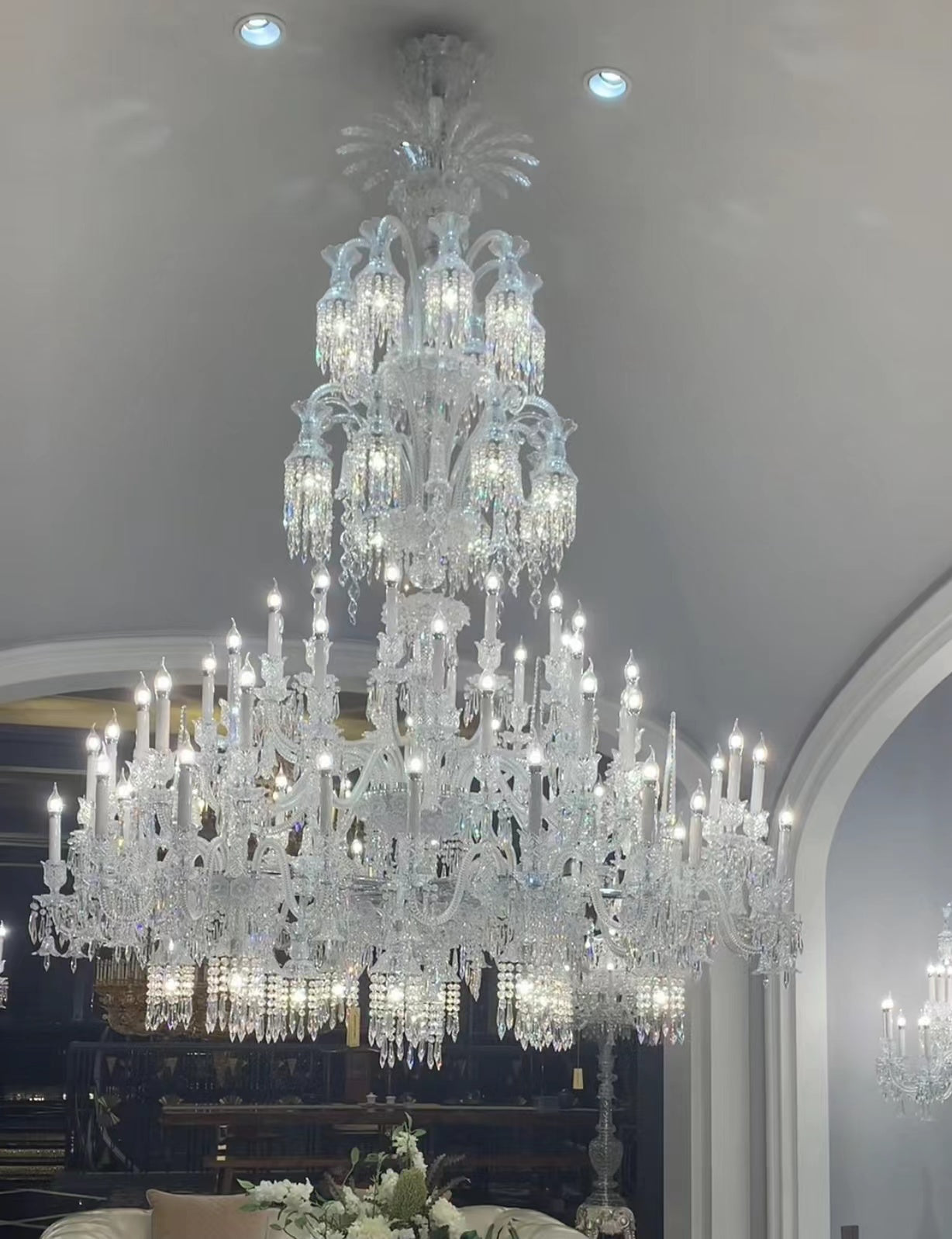 Oversized Multi-layers European Candle Crystal Chandelier Luxury Wedding/ Hall/ Hotel Lobby/ Foyer Pendant Light
