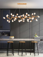 Modern Art Extra Large Branch Style Chandelier with Clear Bubble Glass Eggs for Dining Room and Living Room-Chandeliers-21 Lights: L59.0"*W16.5"*H17.7"-Warm Light-Blushlighting