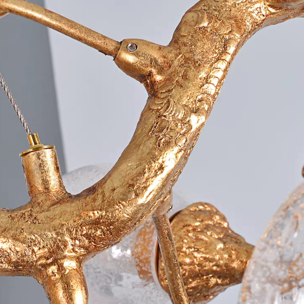 Modern Art Extra Large Branch Style Chandelier with Clear Bubble Glass Eggs for Dining Room and Living Room-Chandeliers-Blushlighting