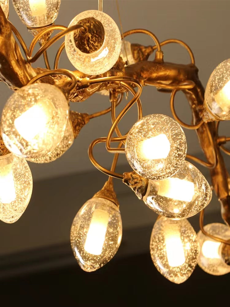 Modern Art Extra Large Branch Style Chandelier with Clear Bubble Glass Eggs for Dining Room and Living Room-Chandeliers-Blushlighting