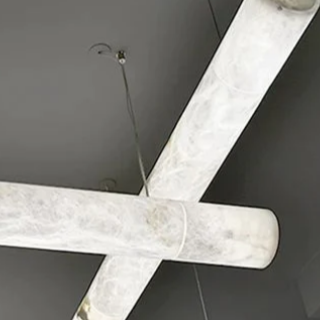 Alabaster Cylindrical Chandelier