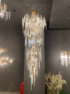 Extra Large Crystal Icicle Chandelier in Tree Branch Design for Grand Staircases and Hallways-Chandeliers-Blushlighting
