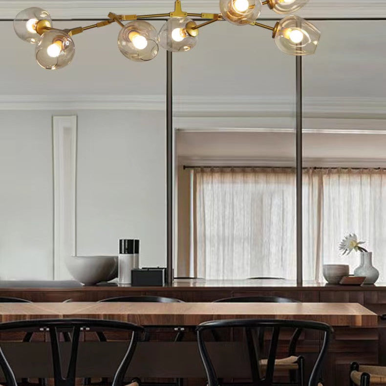 Modern Industrial Branch Chandelier with Multiple Glass Pendants Extra Large for Living or Dining Room-Chandeliers-Blushlighting
