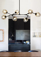 Modern Industrial Branch Chandelier with Multiple Glass Pendants Extra Large for Living or Dining Room-Chandeliers-Blushlighting