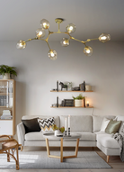 Modern Industrial Branch Chandelier with Multiple Glass Pendants Extra Large for Living or Dining Room-Chandeliers-Blushlighting
