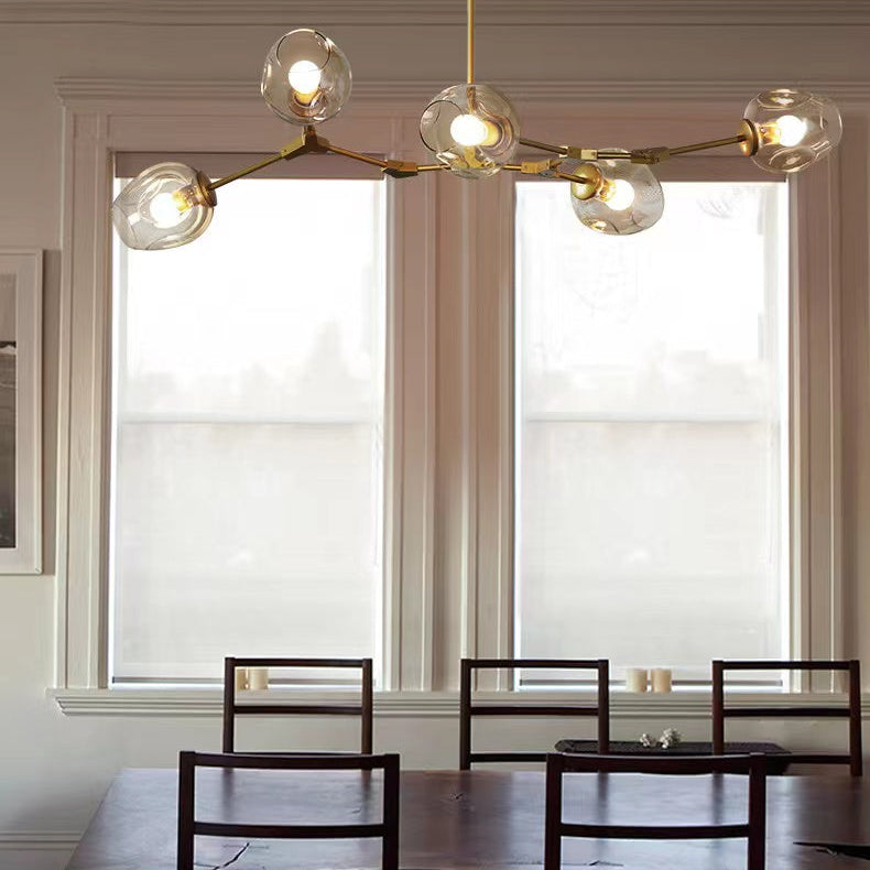 Modern Industrial Branch Chandelier with Multiple Glass Pendants Extra Large for Living or Dining Room-Chandeliers-Blushlighting