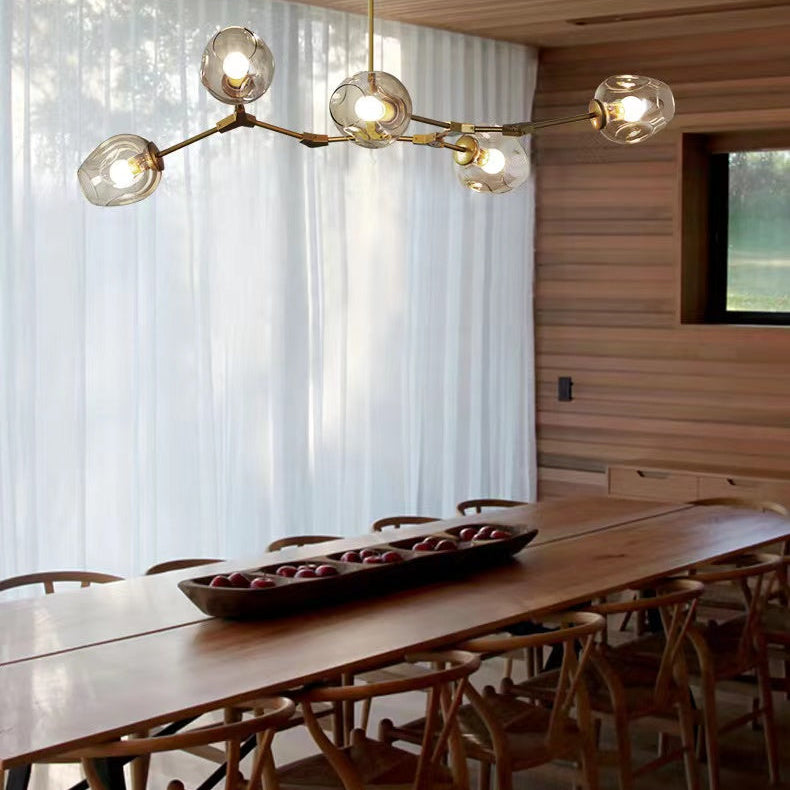 Modern Industrial Branch Chandelier with Multiple Glass Pendants Extra Large for Living or Dining Room-Chandeliers-Blushlighting