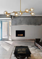 Modern Industrial Branch Chandelier with Multiple Glass Pendants Extra Large for Living or Dining Room-Chandeliers-Blushlighting