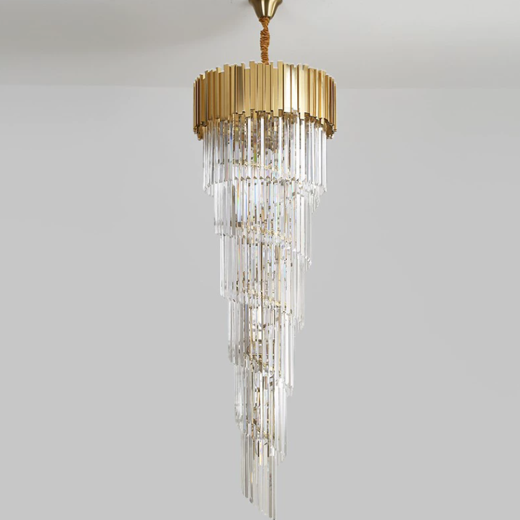 Luxury GBUd Spiral Crystal Chandelier for Staircase/Foyer/Entryway