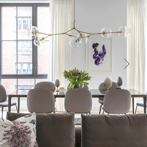 Modern Sputnik Smoky Gray/Amber Glass Branch Chandelier for Kitchen Island/Dining Room-Chandeliers-Blushlighting