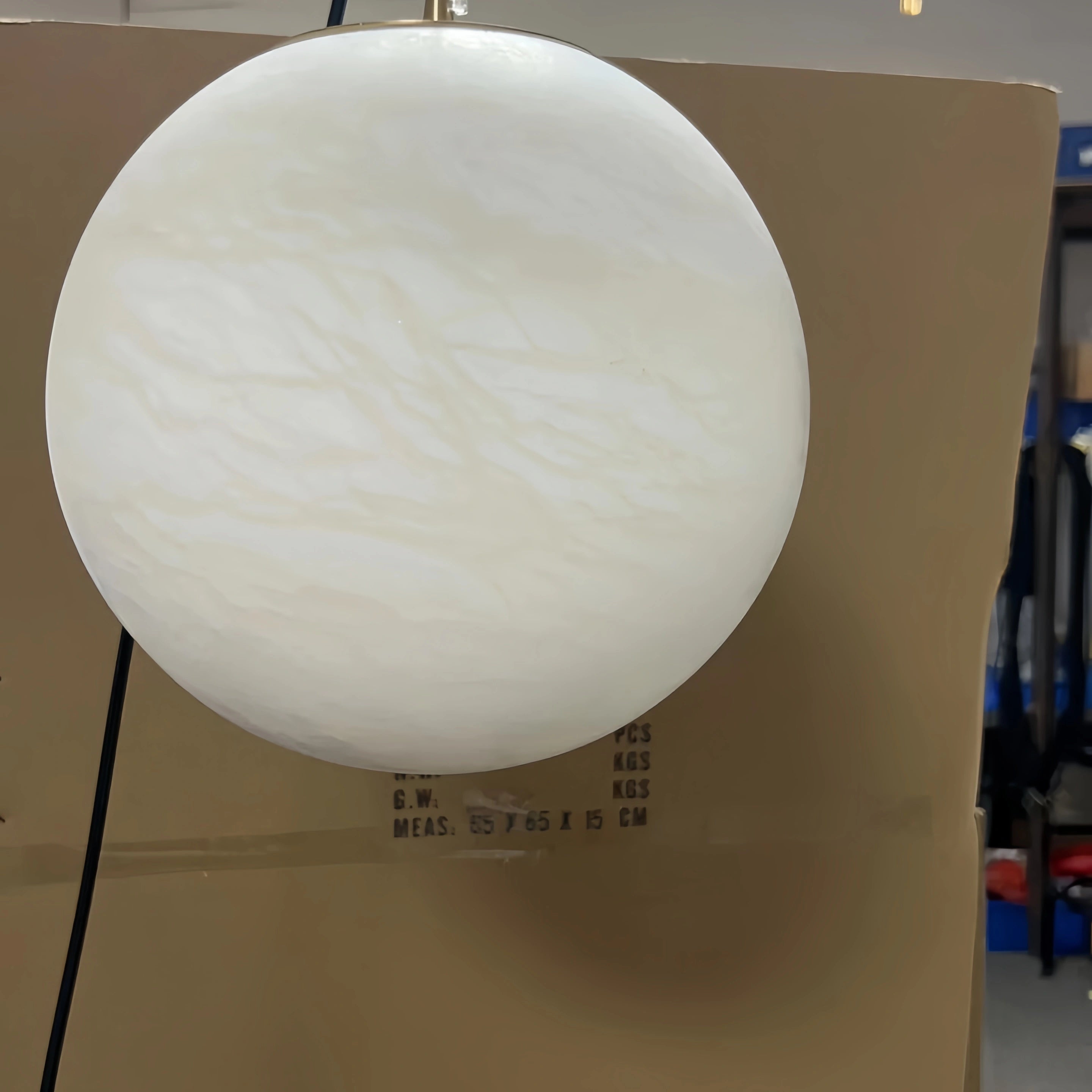 Alabaster Spherical Pendant Light-Blushlighting