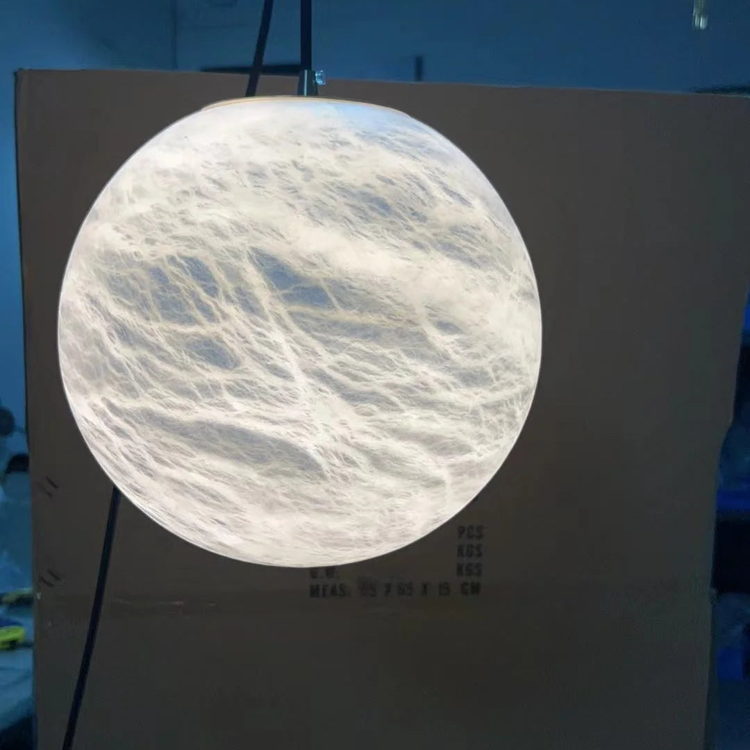 Alabaster Spherical Pendant Light-Blushlighting