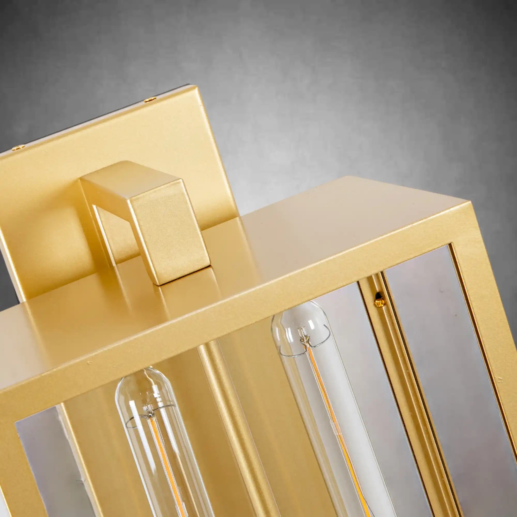 21" Gold Outdoor Wall Sconce with Glass Shade - GoldBlushlighting