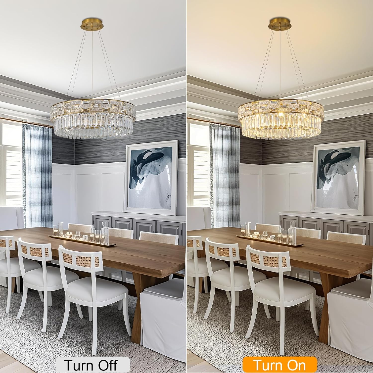 23" Gold Crystal 8 - Light Round Chandelier for Elegant Interiors - Round D23"Blushlighting