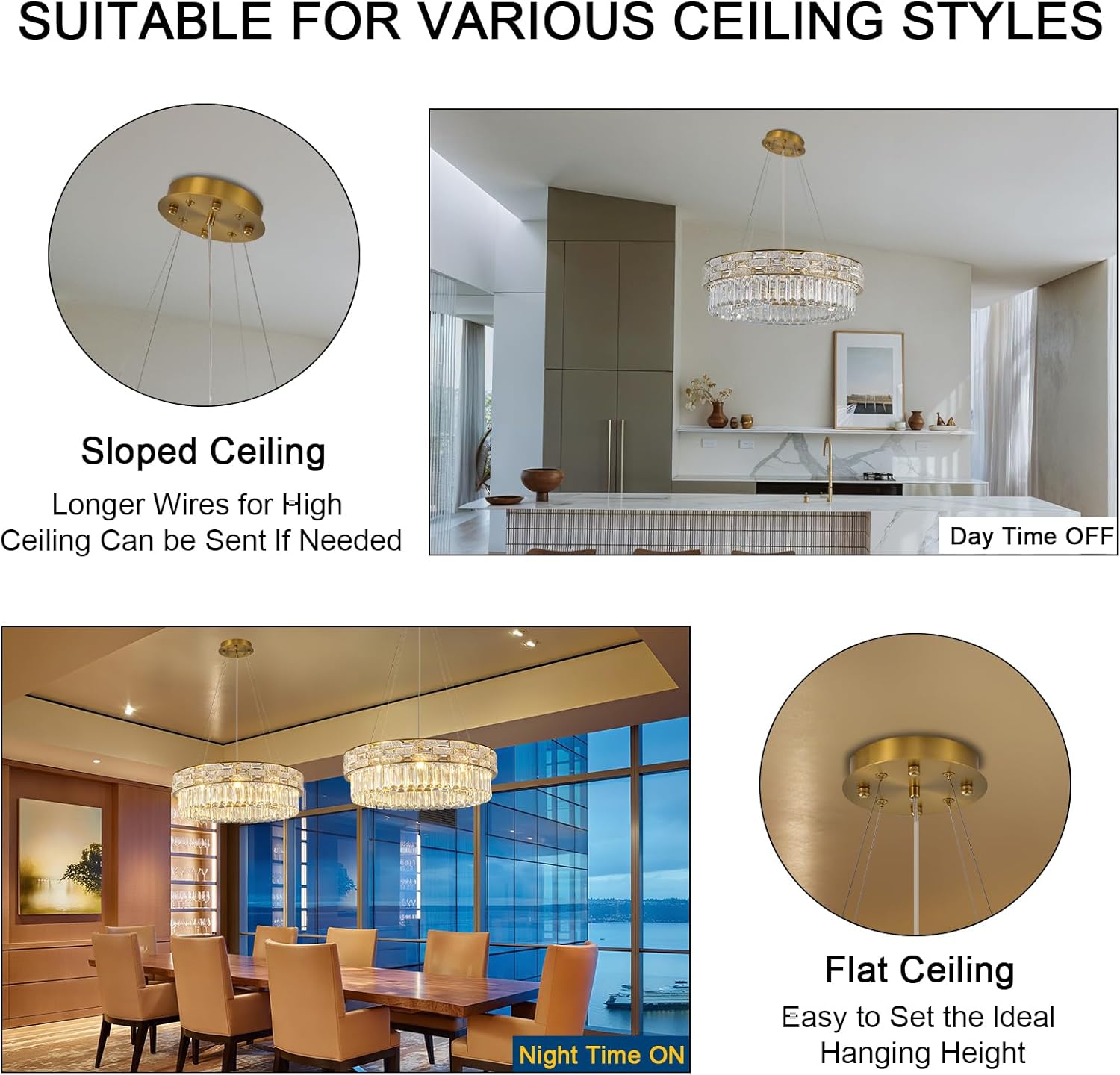 23" Gold Crystal 8 - Light Round Chandelier for Elegant Interiors - Round D23"Blushlighting