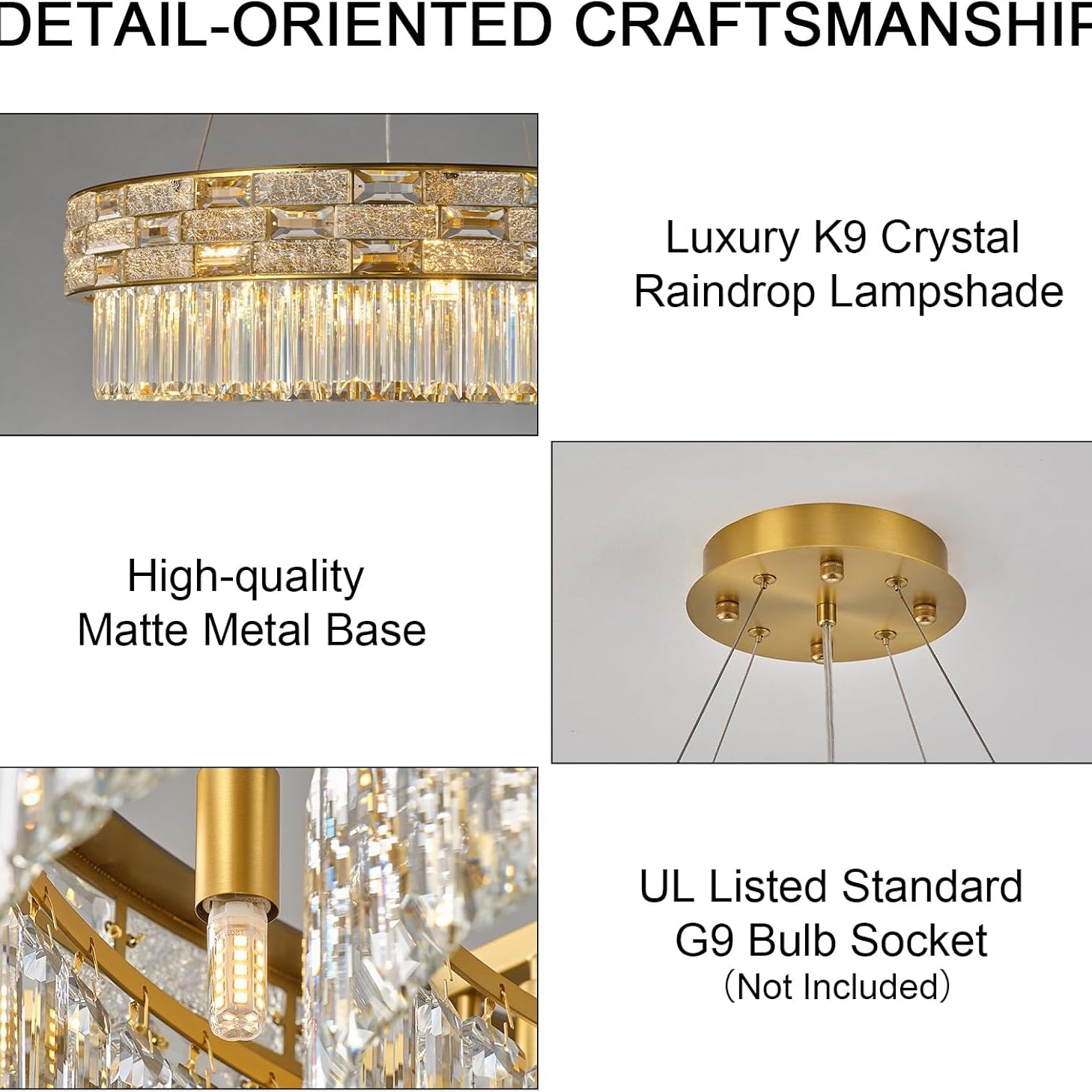 23" Gold Crystal 8-Light Round Chandelier for Elegant Interiors