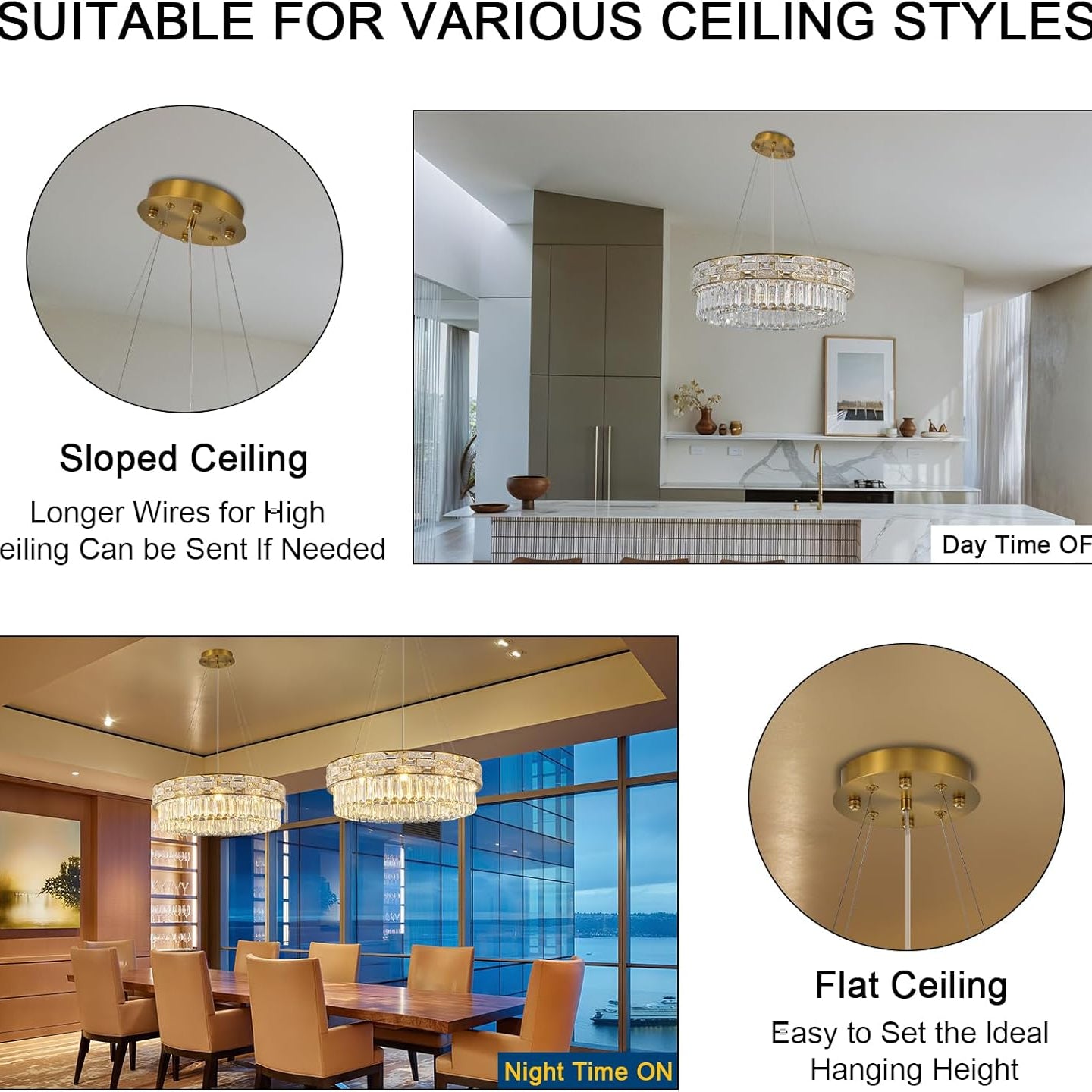 23" Gold Crystal 8-Light Round Chandelier for Elegant Interiors