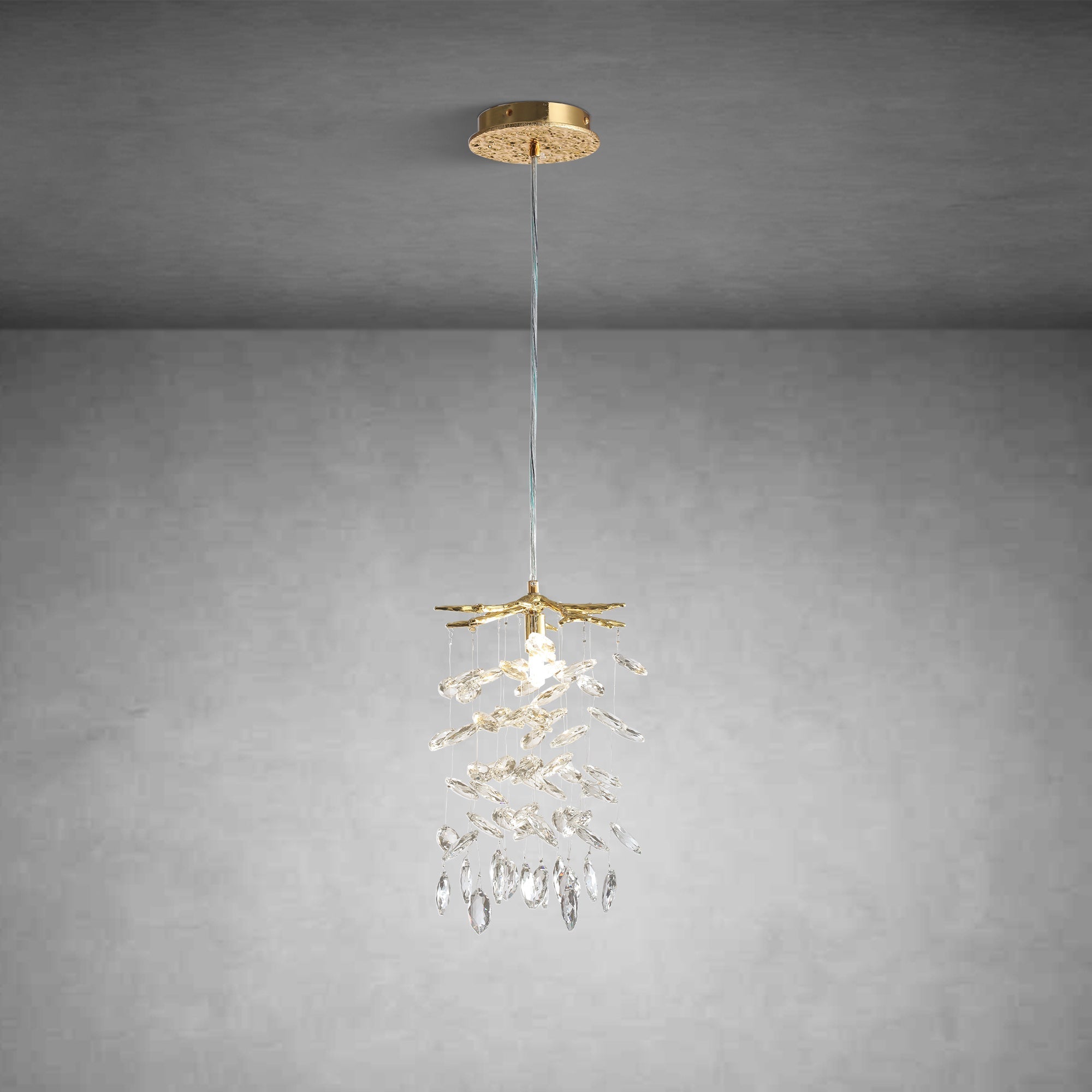 23.6" Modern Gold Tree Branch Crystal Chandelier - GoldBlushlighting