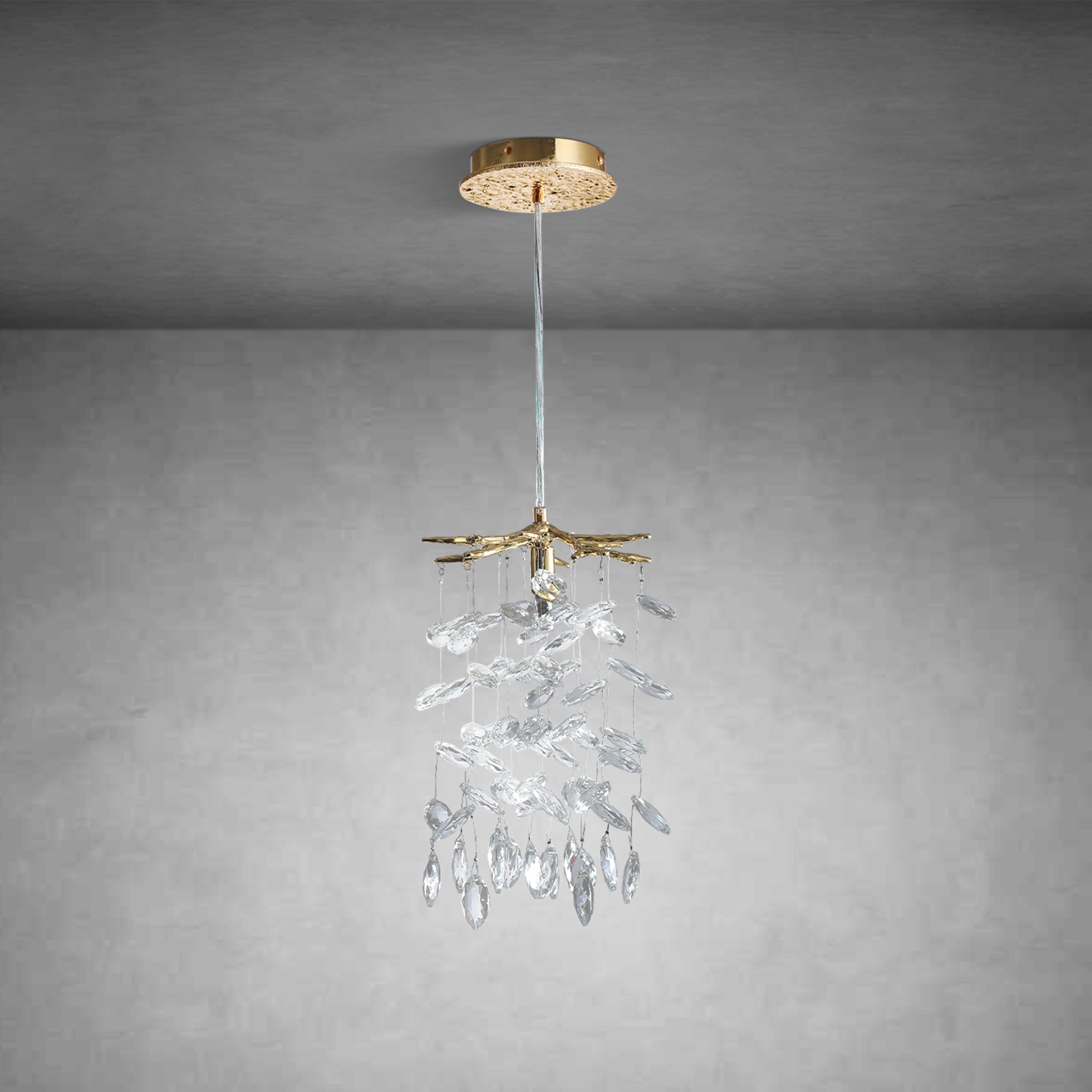 23.6" Modern Gold Tree Branch Crystal Chandelier - GoldBlushlighting