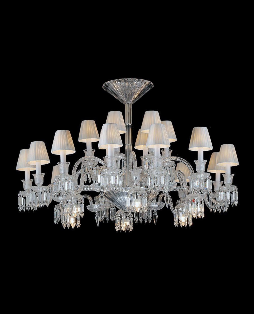 24 Lights Crystal Chandelier with Lampshades - Blushlighting