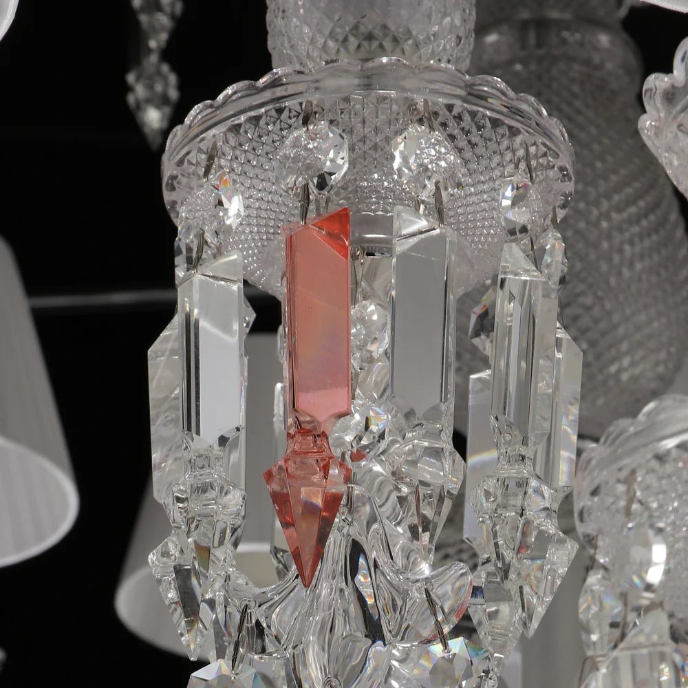 24 Lights Premium Crystal Chandelier with Lampshades - Blushlighting