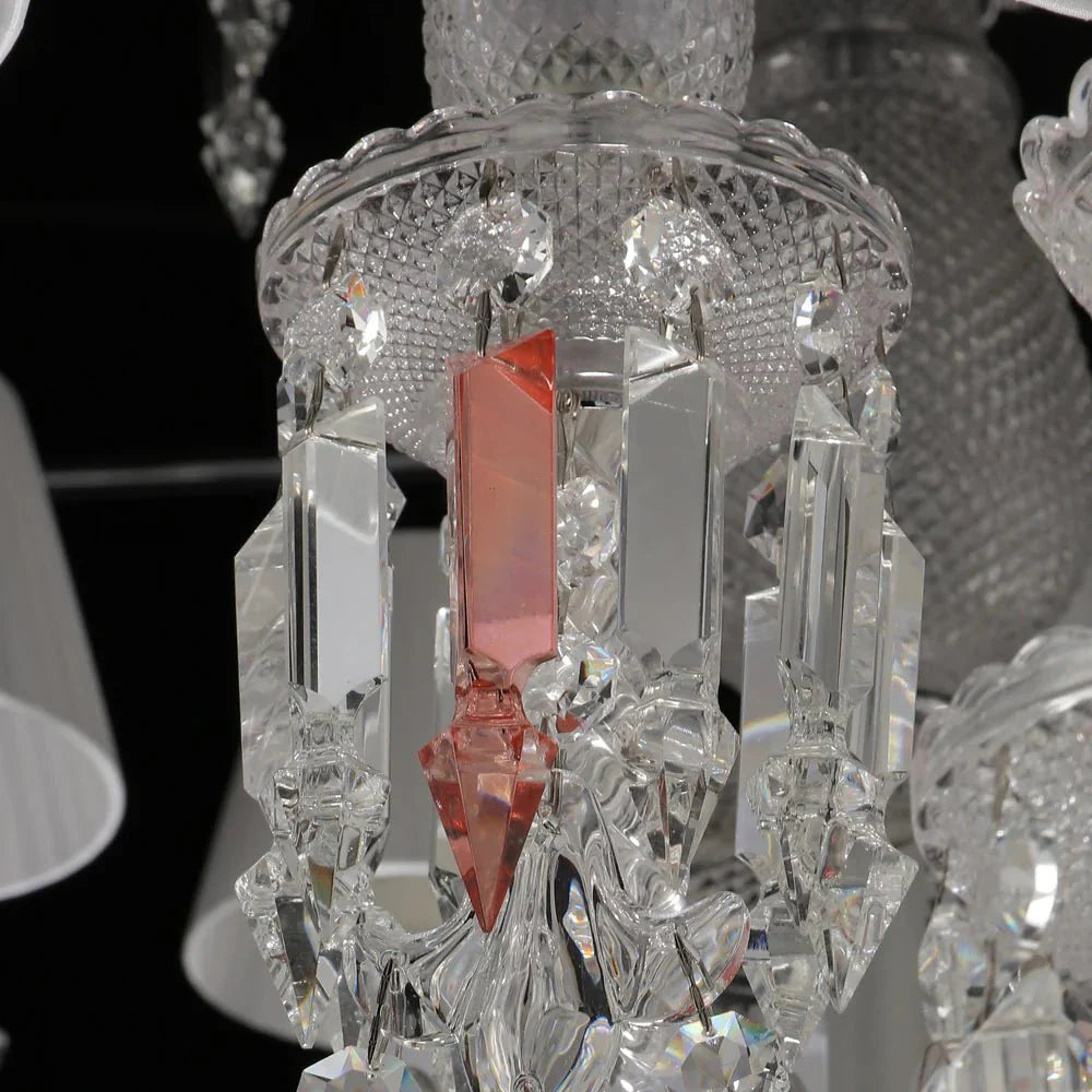 24 Lights Premium Crystal Chandelier with Lampshades - Blushlighting