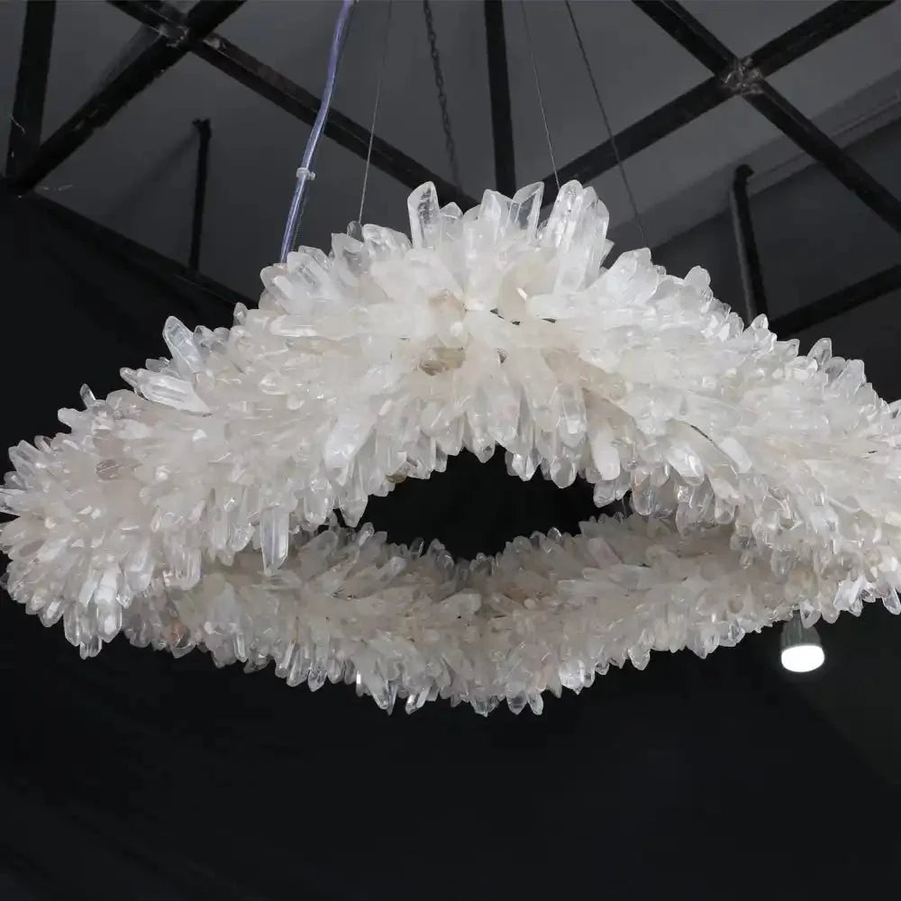 24'' Square Modern Geode Quartz Crystal Chandelier - Blushlighting